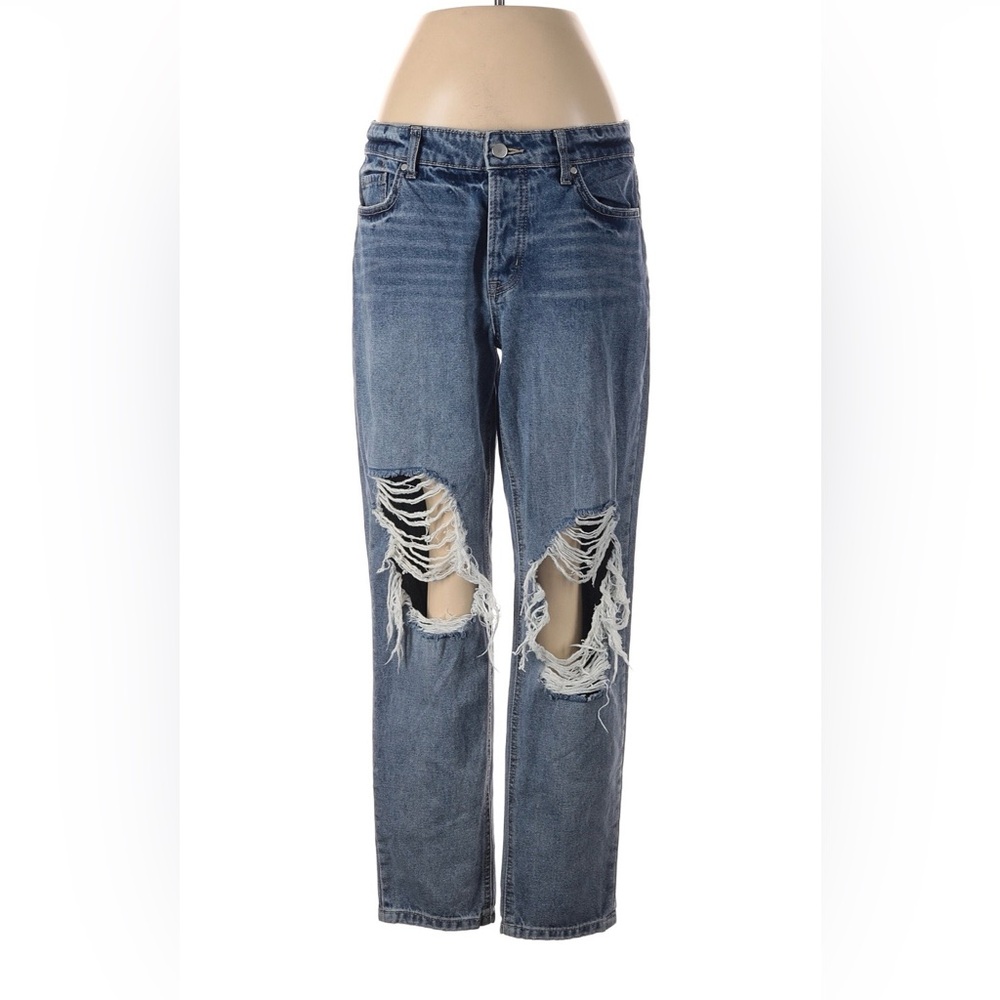 AFRM Women's Distressed Light Blue Boyfriend Jeans